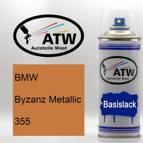 BMW, Byzanz Metallic, 355: 400ml Sprühdose, von ATW Autoteile West.